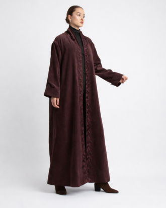 Burgundy Velvet bisht